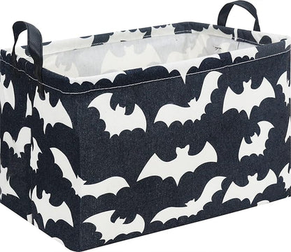 Rectangle Storage Basket with Handles,Collapsible Kids Toys Bin,Books Box,Gift Basket(Bat)