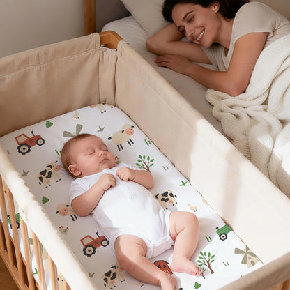 Bedside Sleeper Bassinet Fitted Sheets 20 x 33, 3 Pack Baby Delight Beside Me Dreamer,Babybond,Jimglo,koola,cowiewie,fodoss, Dream On Me Baby Square Bassinet, Pink Animal