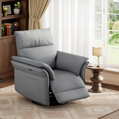 IDEALHOUSE Swivel Rocking Nursery Recliner Chair Rocker Recliner Glider Deep Seat PU Leather Sofa Chair with high Backrest for Nursery, Living Room, Bedroom & Home Movie Theater (Chocolate)