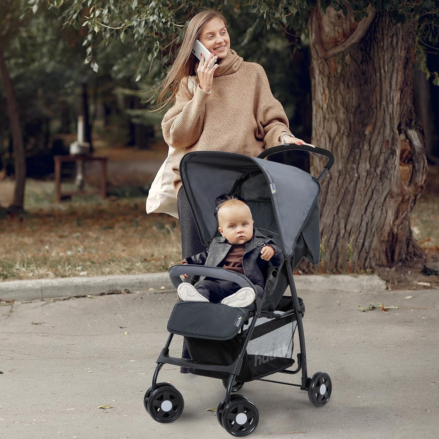 hauck Lightweight and Compact Travel Baby/Toddler Foldable Stroller, Sport, Charcoal/Stone