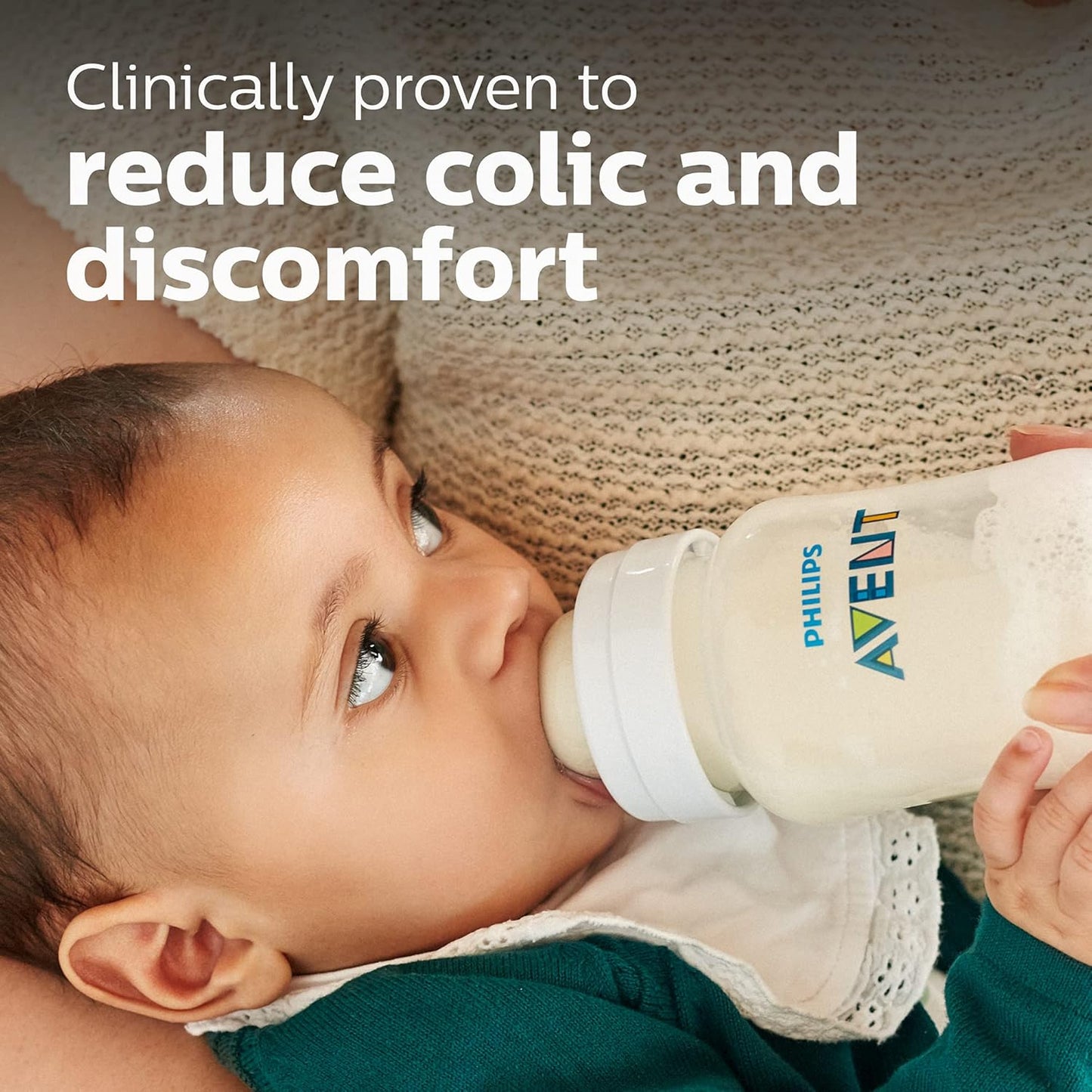 Philips Avent Anti-Colic Baby Bottles, 11oz, with Flow 3 Nipples, 3m+, 2pk, Clear, SCY106/02