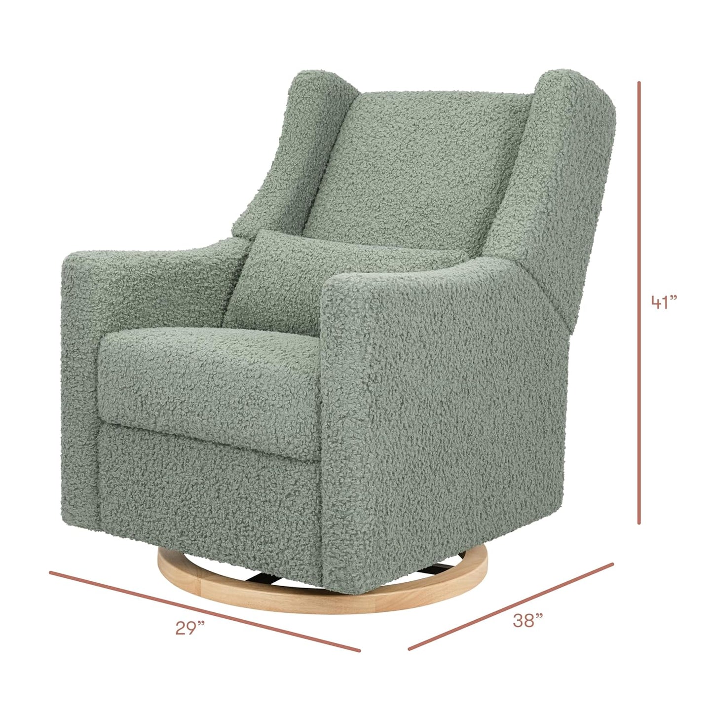 Kiwi Glider Recliner w/Electronic Control and USB | in Almond Teddy Loop w/Light Wood Base, Greenguard Gold Certified