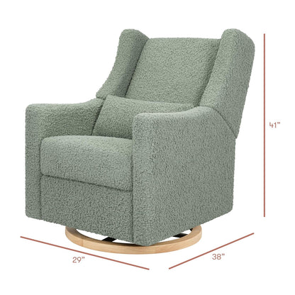 Kiwi Glider Recliner w/Electronic Control and USB | in Almond Teddy Loop w/Light Wood Base, Greenguard Gold Certified