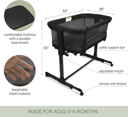 KoolerThings 3 in 1 Baby Bassinet, Bedside Sleeper, & Playpen, Easy Folding Portable Crib (Black)- KoolaBaby (Mesh Bassinet)