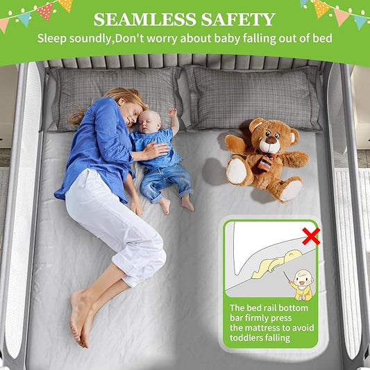 yulongtengfei 3-Piece King Size Bed Rail for Toddlers - Adjustable Height Guard with Sturdy Installation, Kids Safety Bed Rail for King Size Bed