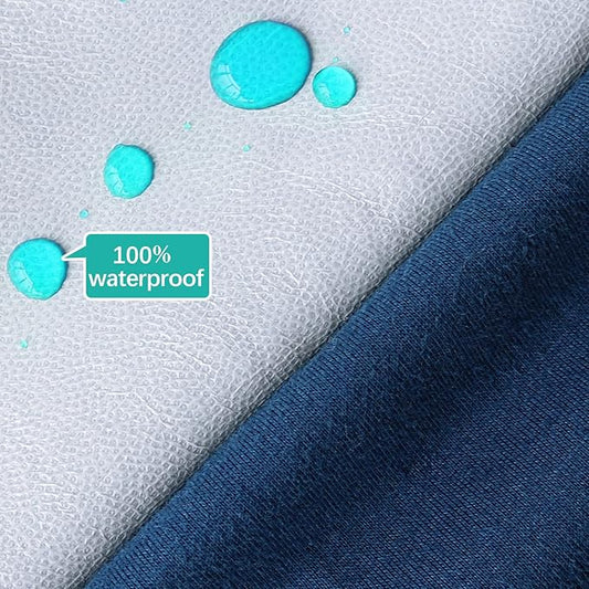 Crib Sheets Waterproof 2 Pack, Crib Mattress Protector, Toddler Fitted Crib Sheet Neutral, Ultra Soft & Breathable Toddler Bed Sheets for Boys and Girls, Navy