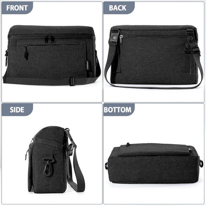 Universal Baby Stroller Organizer Large Space with Insulated Cup Holder Detachable Diaper Bag Adjustable Shoulder Strap Fits All Strollers (grey)
