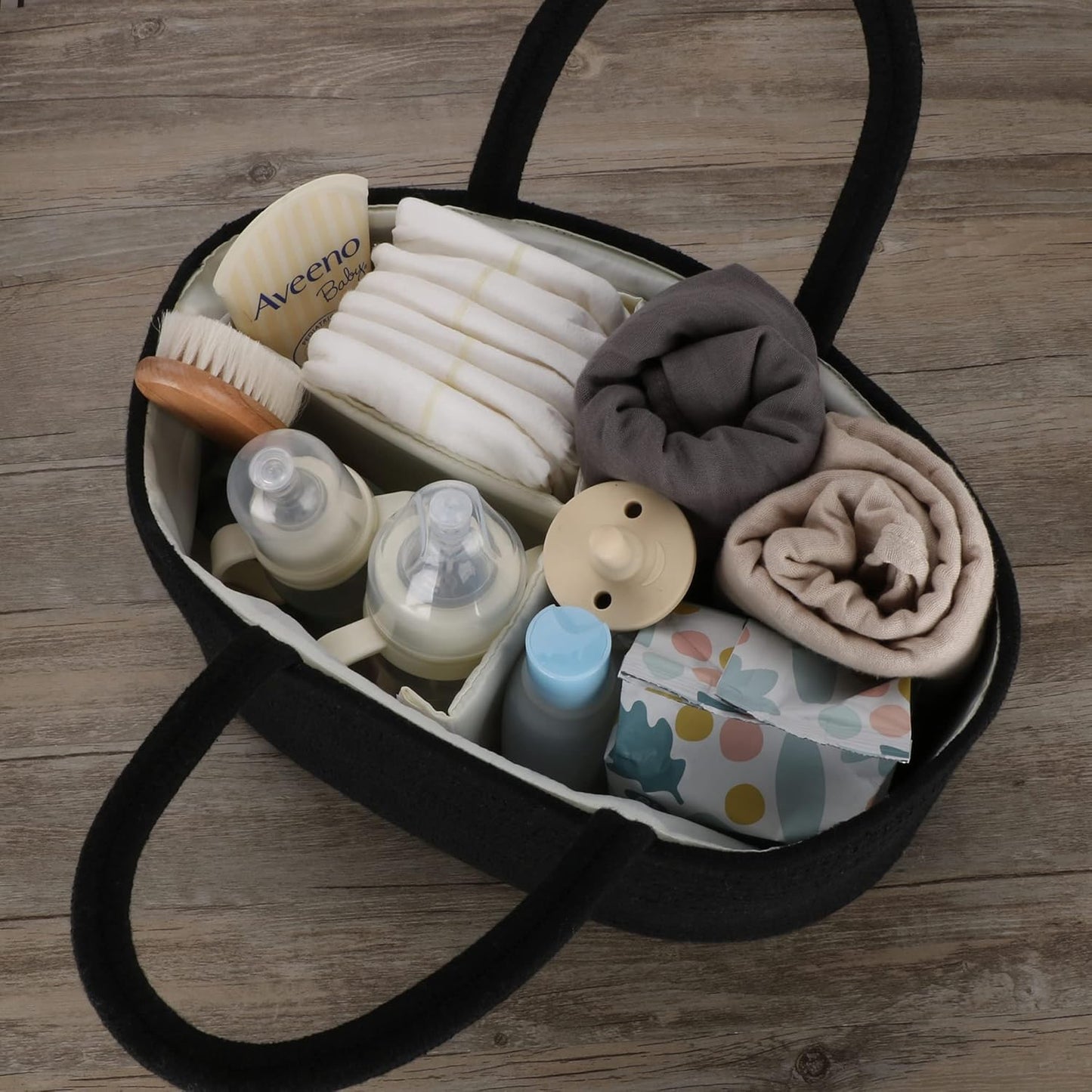 Baby Diaper Caddy Organizer for Girl Boy Rope Nursery Storage Bin Basket Portable Holder Tote Bag for Changing Table Car Travel Baby Shower Gifts Newborn Essentials Registry Must Have Items Pink