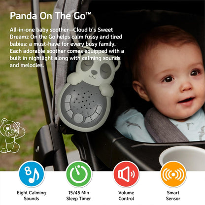 Cloud b Travel Comforting Sound Machine w/Calming Light | 4 White Noise and 4 Lullabies | Re-Activating Smart Sensor | Sweet Dreamz On the Go™ - Fox