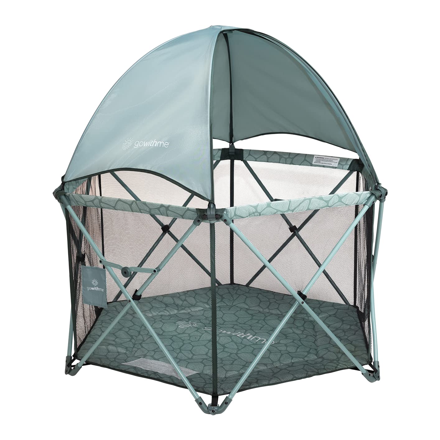 Baby Delight Go With Me Eclipse Mesh Portable Playard | Playpen | Sun Canopy | Indoor and Outdoor | Watercolor Stripe Base
