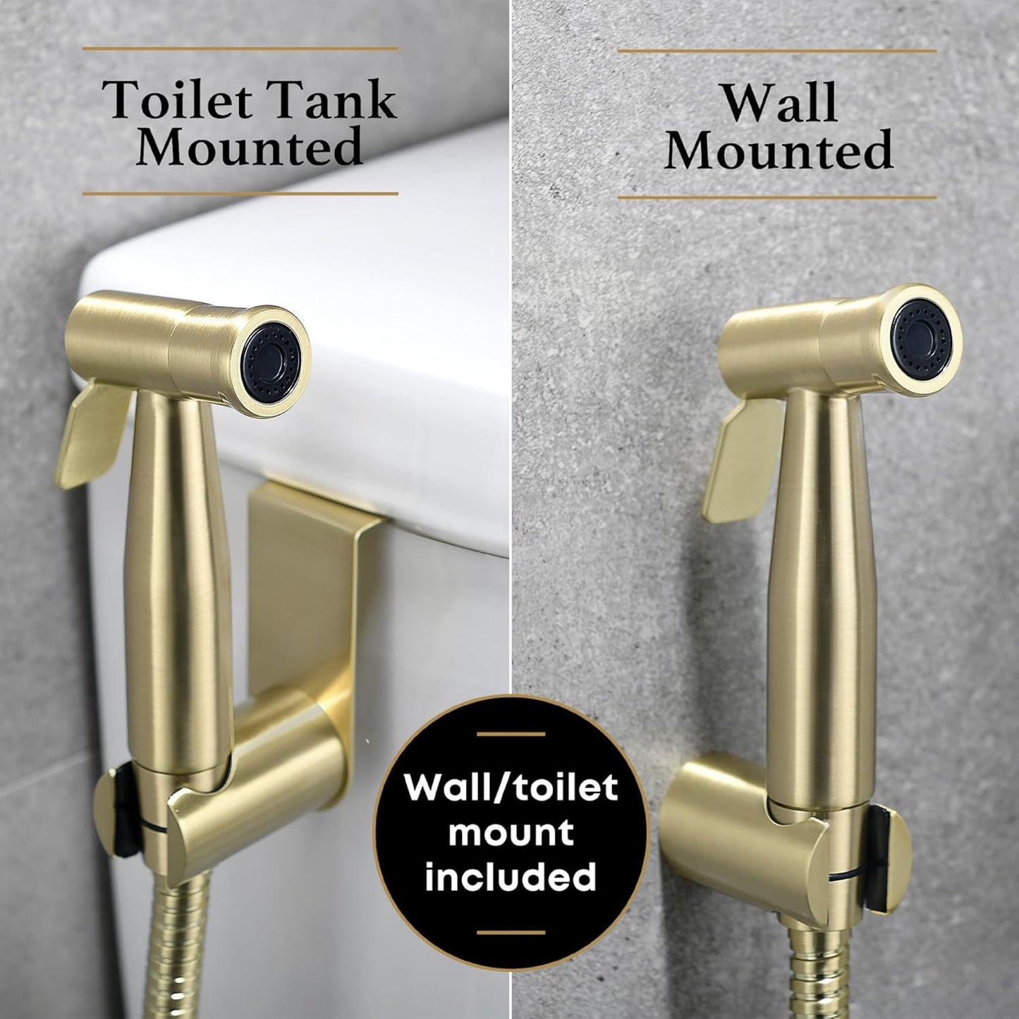 Purrfectzone Bidet Sprayer for Toilet, Handheld Sprayer Kit, Cloth Diaper Sprayer Set - Easy to Install - Stainless Steel