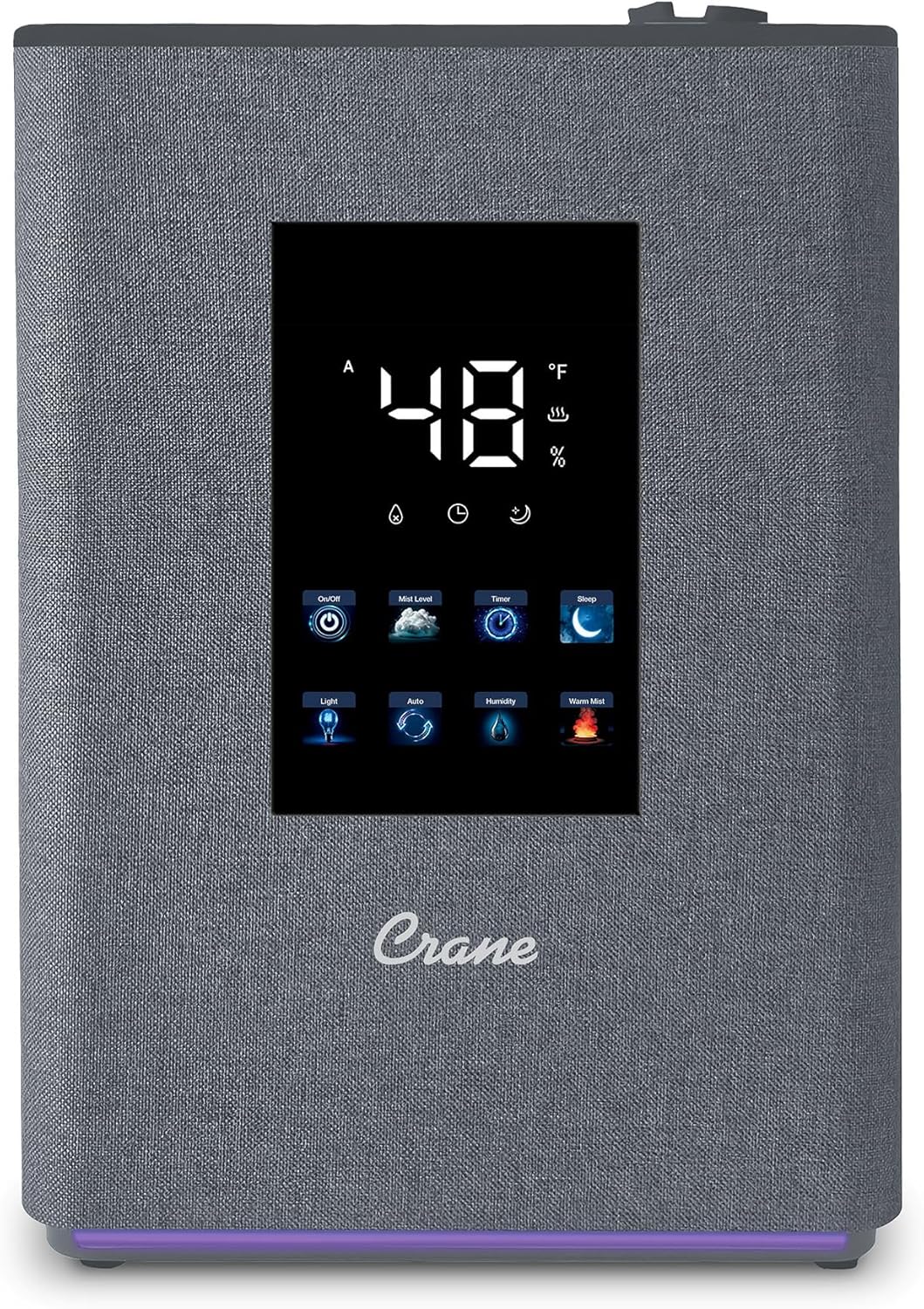Crane 0.7 Gallon Top Fill Cool Mist Humidifier and Aroma Diffuser, with Color-Changing Night Light and Aroma Diffuser Function, Humidifier For Bedroom, Office or Nursery