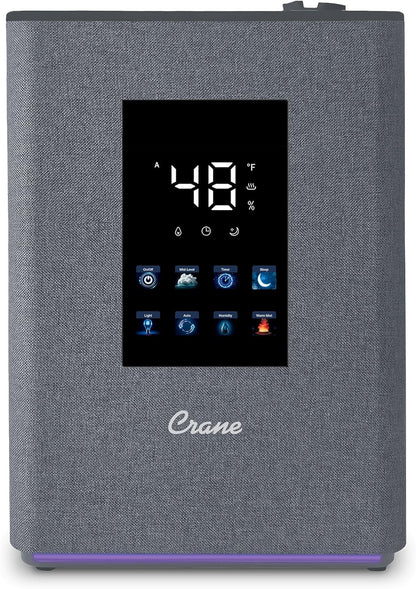 Crane 0.7 Gallon Top Fill Cool Mist Humidifier and Aroma Diffuser, with Color-Changing Night Light and Aroma Diffuser Function, Humidifier For Bedroom, Office or Nursery