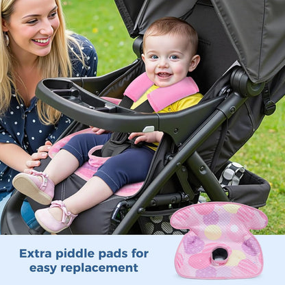 COOLBEBE Car Seat Protector for Potty Training, 2 Pack Dry Waterproof Car Seat Liner Toilet Training & Strap Covers Set for Baby Infant Toddler, Piddle Pads Cover Pad for Strollers, Carseat (Black)