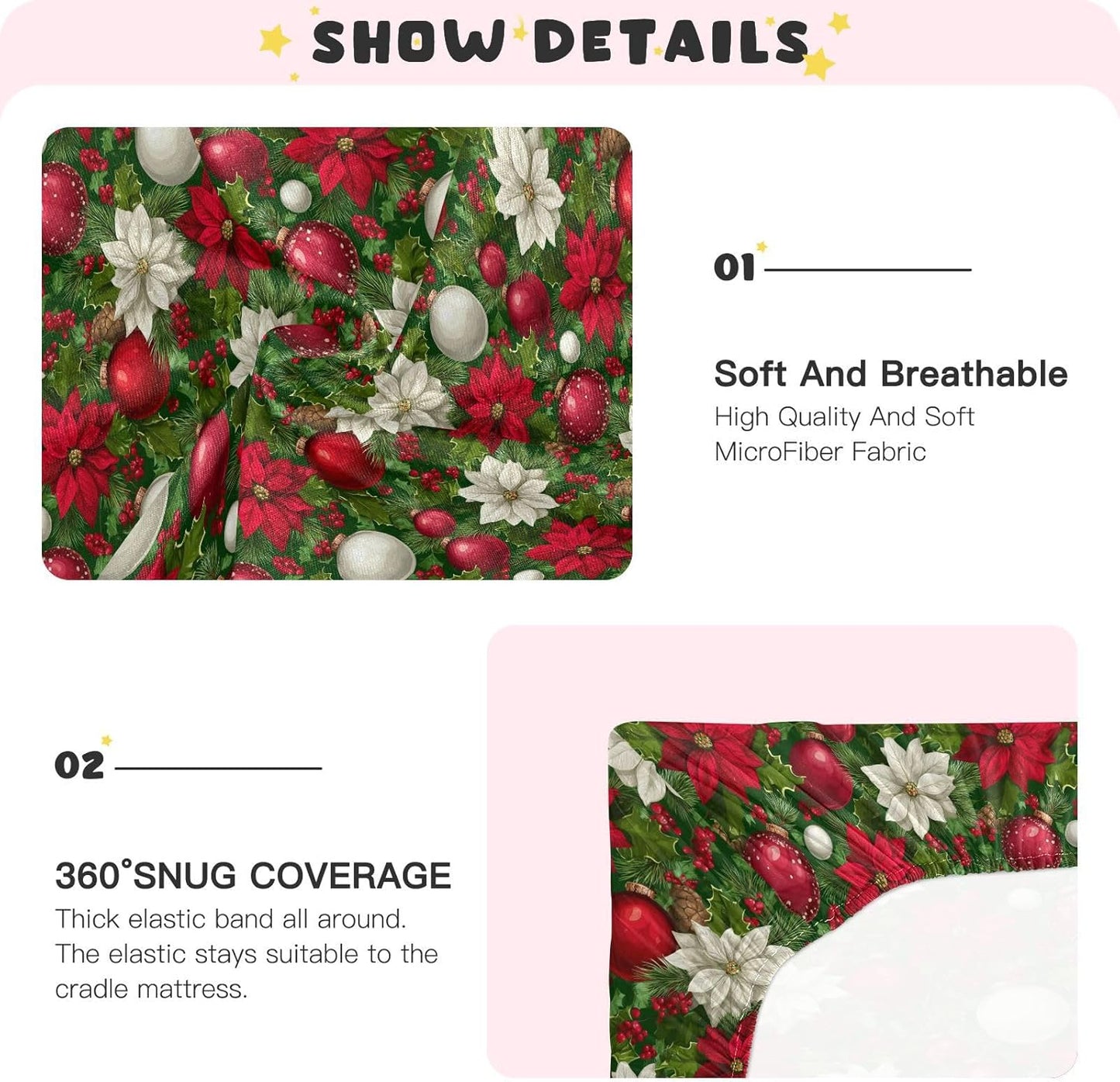 Baby Crib Sheet Cute Goose Flowers Crib Mattress for Boys and Girls Playard Sheet Soft Breathable Fitted Baby Mattress Cover 52x28in