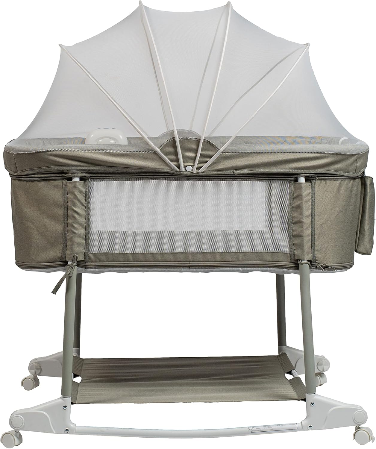 Multi Function Baby Crib Bedside Sleeper Newborn Rocking Bassinet for Infant and Toddler with Wheel Base Portable and Adjustable(Navy Blue)
