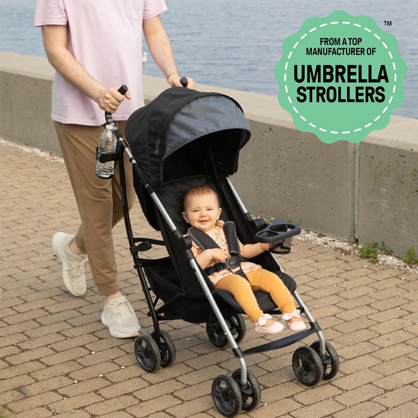 Ingenuity 3Dlite Convenience Stroller, Gray – Lightweight Stroller with Aluminum Frame, Large Seat Area, 4 Position Recline, Extra Large Storage Basket – Infant Stroller for Travel and More