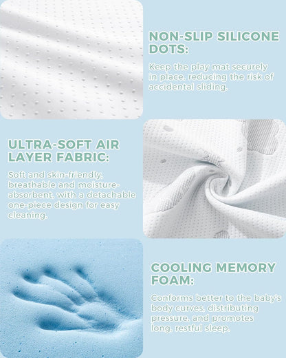 Pack and Play Mattress 38x26'' Breathable Soft Plush Memory Foam for Baby Toddler Travel Includes Removable Washable Cover Fits Play Pen Playard Pack n Play Mattress Topper Pad