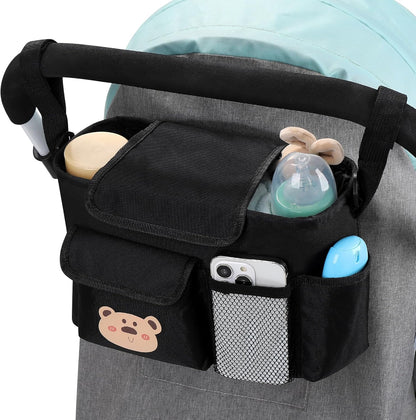 Accmor Universal Stroller Organizer with Cup Holder and Shoulder Strap, Stroller Bag Caddy Organizer Fits for Uppababy, Baby Jogger, Britax Strollers