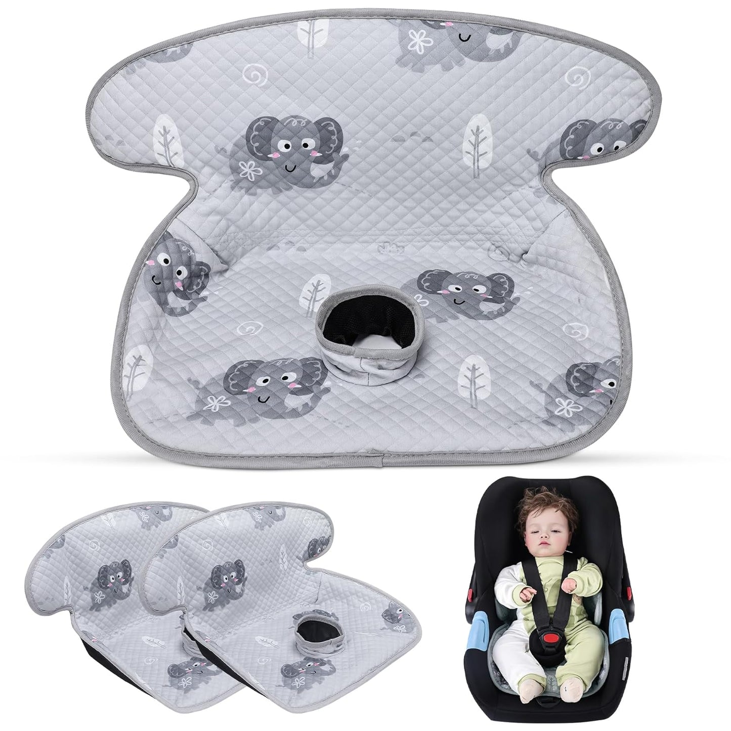 Piddle Pad Car Seat Liner, Waterproof Soft Car Seat Protector for Potty Training, Travel-Friendly Baby Toddler Carseat Cover, Machine Washable Liner for Spills, Potty Accidents (Blue, 2PC)