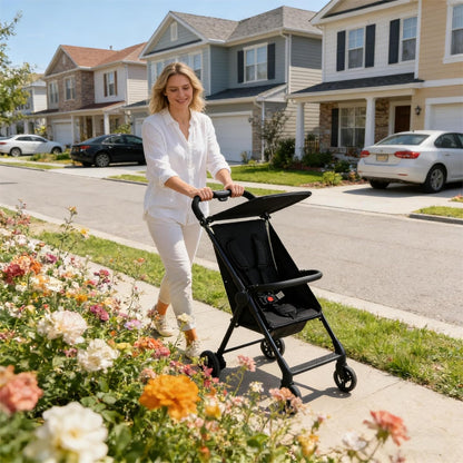 Lightweight Travel Baby Stroller, Compact Foldable Baby Stroller with Sun Visor, Convenience Airplane Strollers, Ultra-Compact One-Hand Foldable Stroller, Baby Airplane Travel Essentials (Grey)
