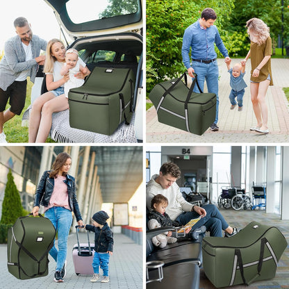 Infant Car Seat Travel Bag for Airplane Compatible with All Nuna Pipa Car Seat and Base,Chicco KeyFit 30 and Base, Padded Car Seat Bags for Air Travel,Car Seat Gate Check Bag with Side Pocket, Black