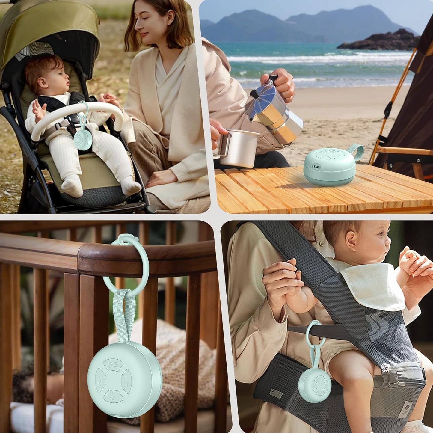 Portable Sound Machine for Baby | White Noise | 12 Soothing Sounds | Noise Canceling for Travel, Office, Nursery | Baby Shower | Registry Gift | Sleep Soother for Babies Kids Adults | Putty
