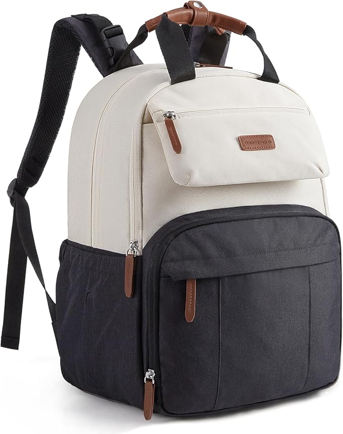 mommore Diaper Bag Backpack, Multi-pocket Large Diaper Bag Travel Backpack for Mom Dad, Quick Access Baby Bag with Insulated Pockets, Changing Pad, Stroller Straps