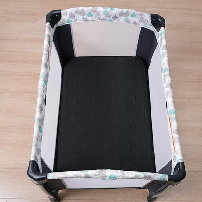 david's kids 2 Pack Waterproof Mini Crib Mattress Protector, Fit Pack N Play, Playard and Mini Crib Mattresses, Ultra Soft Breathable Pad Cover for Boys Girls Neutral, Black Checker