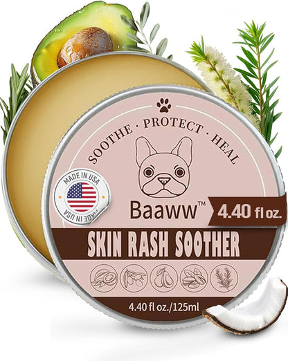 Dog Irritated Skin Relief - Hot Spot Soother Skin Treatment Moisturizer, Anti-Itch & Allergy Dog Lotion, All-Natural Rash Cream for Canines - Soothing Relief for Dry & Itchy Coat - Balm 2 oz