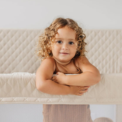 Baby Delight Lunaire Full Size Crib | Breathable Mesh Baby Crib | Tool-Free Assembly Baby Bed | Charcoal Tweed