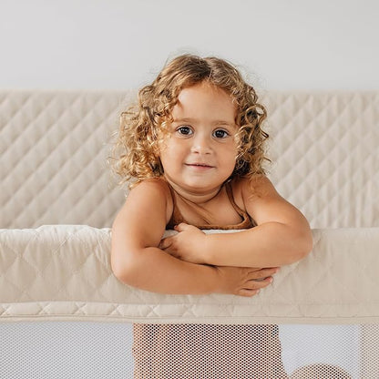 Baby Delight Lunaire Full Size Crib | Breathable Mesh Baby Crib | Tool-Free Assembly Baby Bed | 100% GOTS Certified Organic Cotton Fabric | Organic Oat