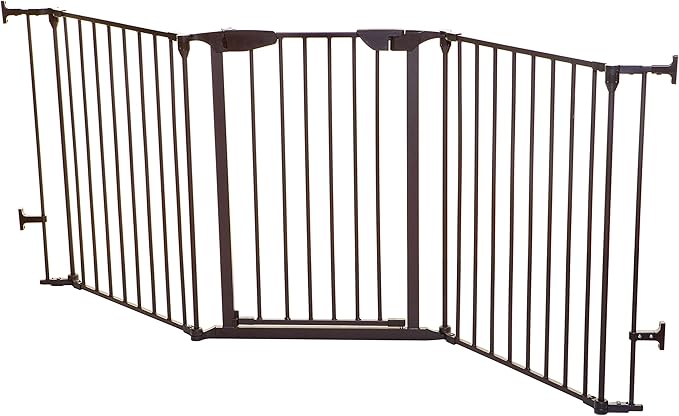 Dreambaby Newport Adapta Baby Gate - Use at Top or Bottom of Stairs - for Straight, Angled or Irregular Shaped Openings (Brown)