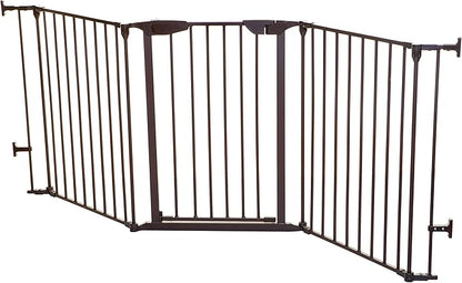 Dreambaby Newport Adapta Baby Gate - Use at Top or Bottom of Stairs - for Straight, Angled or Irregular Shaped Openings (Brown)