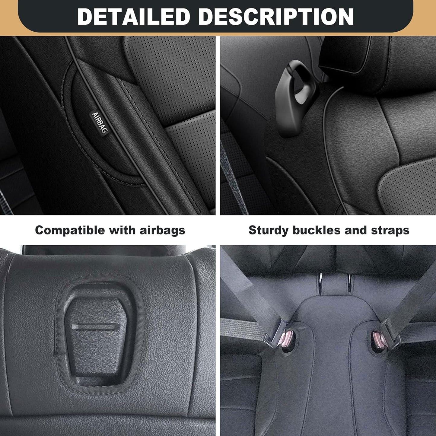 AOMSAZTO Seat Covers for Ford Mustang Coupe 2015 2016 2017 2018 2019 2020 2021 2022 2023 2024 2025 2026, Custom Fit Full Set Faux Leather (New Red)