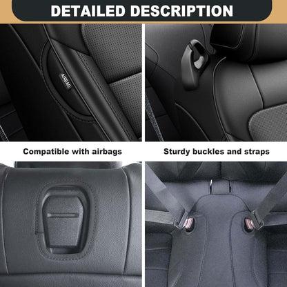 AOMSAZTO Seat Covers for Ford Mustang Coupe 2015 2016 2017 2018 2019 2020 2021 2022 2023 2024 2025 2026, Custom Fit Full Set Faux Leather (New Red)