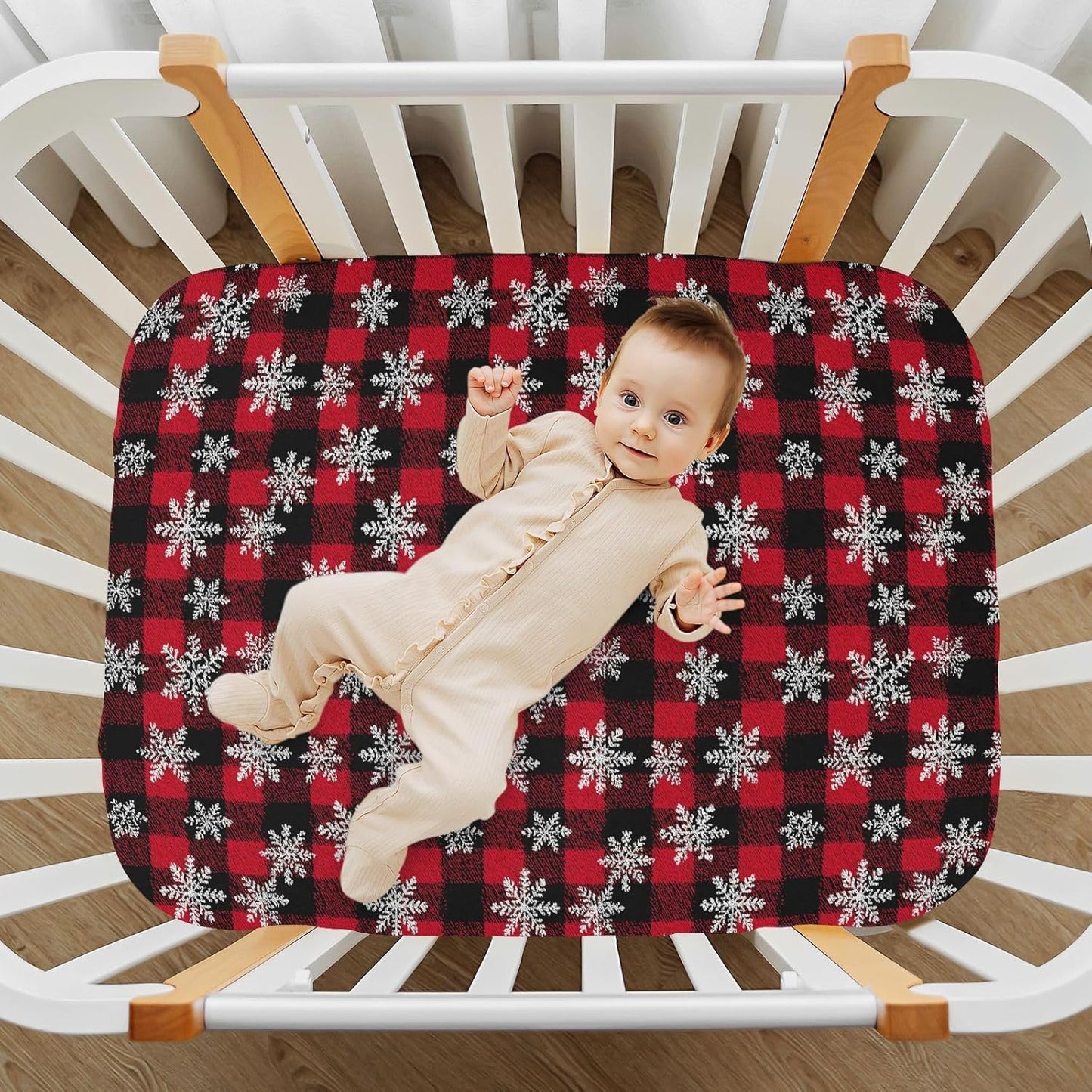 Baby Crib Sheet Cute Goose Flowers Crib Mattress for Boys and Girls Playard Sheet Soft Breathable Fitted Baby Mattress Cover 52x28in