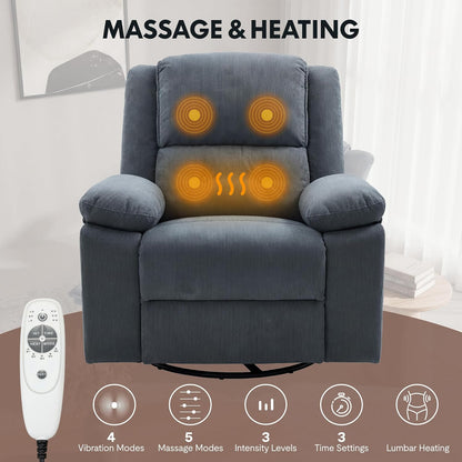 FLEXISPOT Swivel Rocker Recliner Chair for Adults, Massage Recliner Rocking Chair Nursery, 360° Swivel Nursery Glider for Living Room Bedroom, Beige (XRC2)