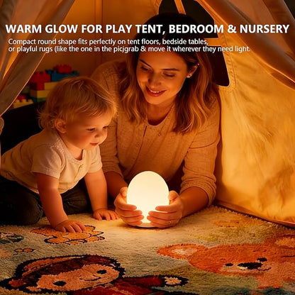 Night Light for Kids,Egg Night Light for Baby Nursery, 7 Colors Changing &30-Min Timer Portable Nursery Night Lamp forBaby Nursery & Kids Bedroom,DIY Hand-Painted Custom Lamp