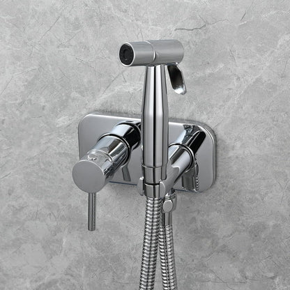 Tecmolog Stainless Steel Bathroom Bidet Sprayer Set Concealed Bidet Sprayer for Toilet Hot and Cold Handheld Cloth Diaper Sprayer Kit