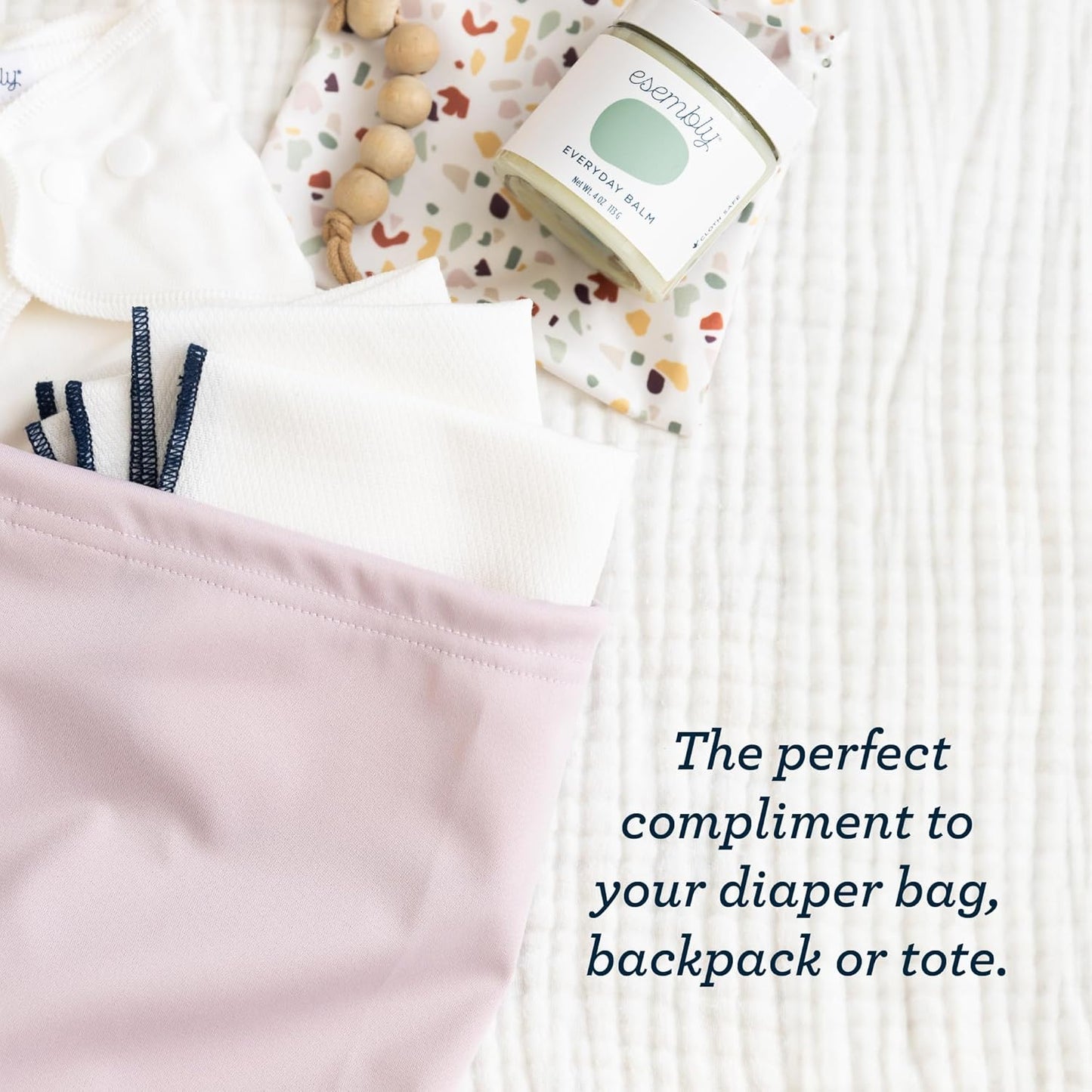 Esembly Day Bag – Reusable Wet and Dry Bag Made From Recycled Fabric With Dual Waterproof Compartments for Cloth Diapers, Swimsuits, Toiletries, and Snacks - Verdant Gingham