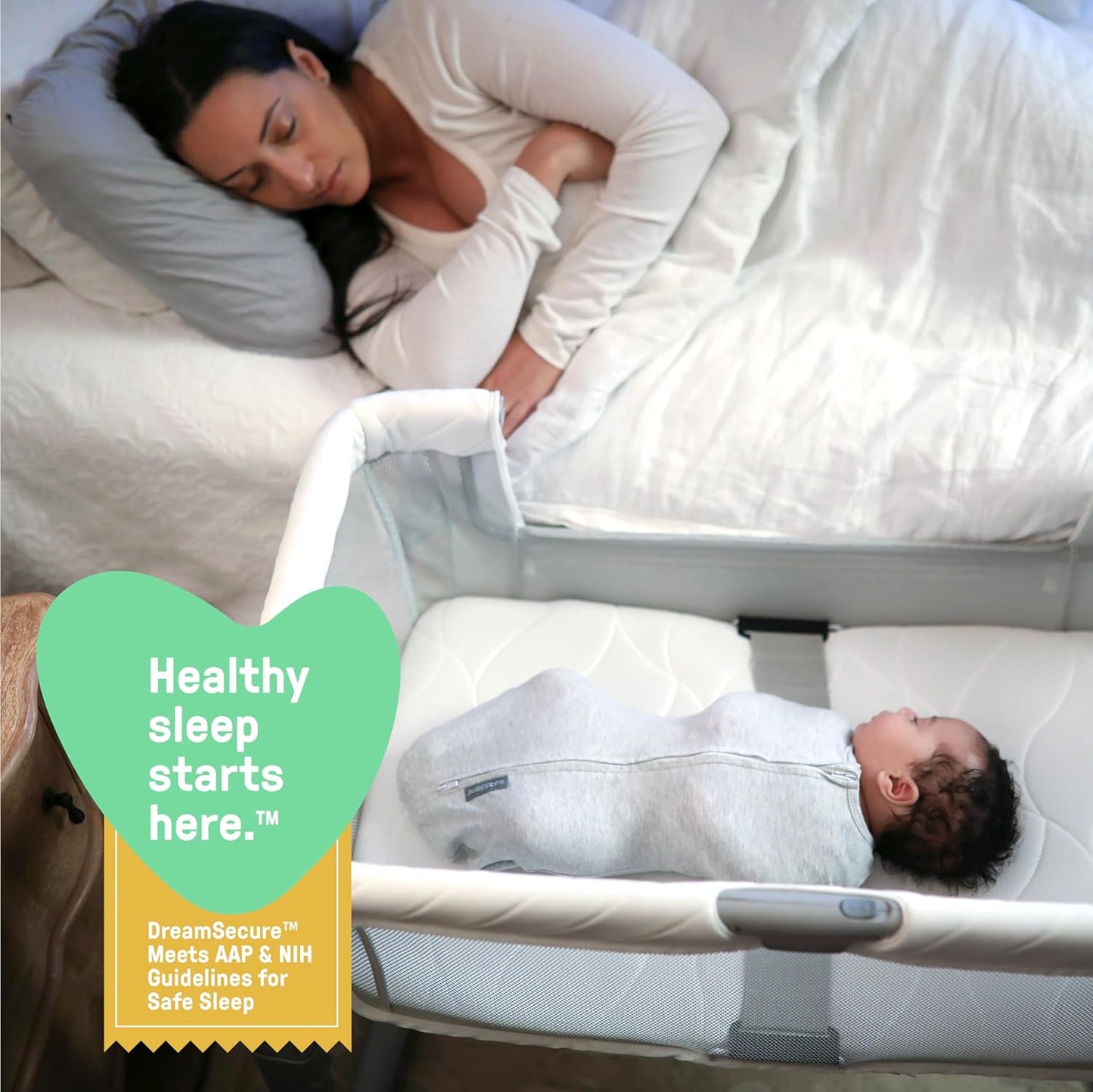 Ingenuity Dream Hero Starlight 3-in-1 Co-Sleeping Bassinet and Crib - Lume (Grey), Unisex, Newborn to 12 Months