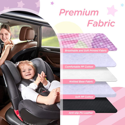 Potty Training Car Seat Protector, Waterproof Car Seat Cover for Toddlers, Piddle Pads for Baby Carseat, Stroller, Non-Slip & Machine Washable (Black, 2PC)