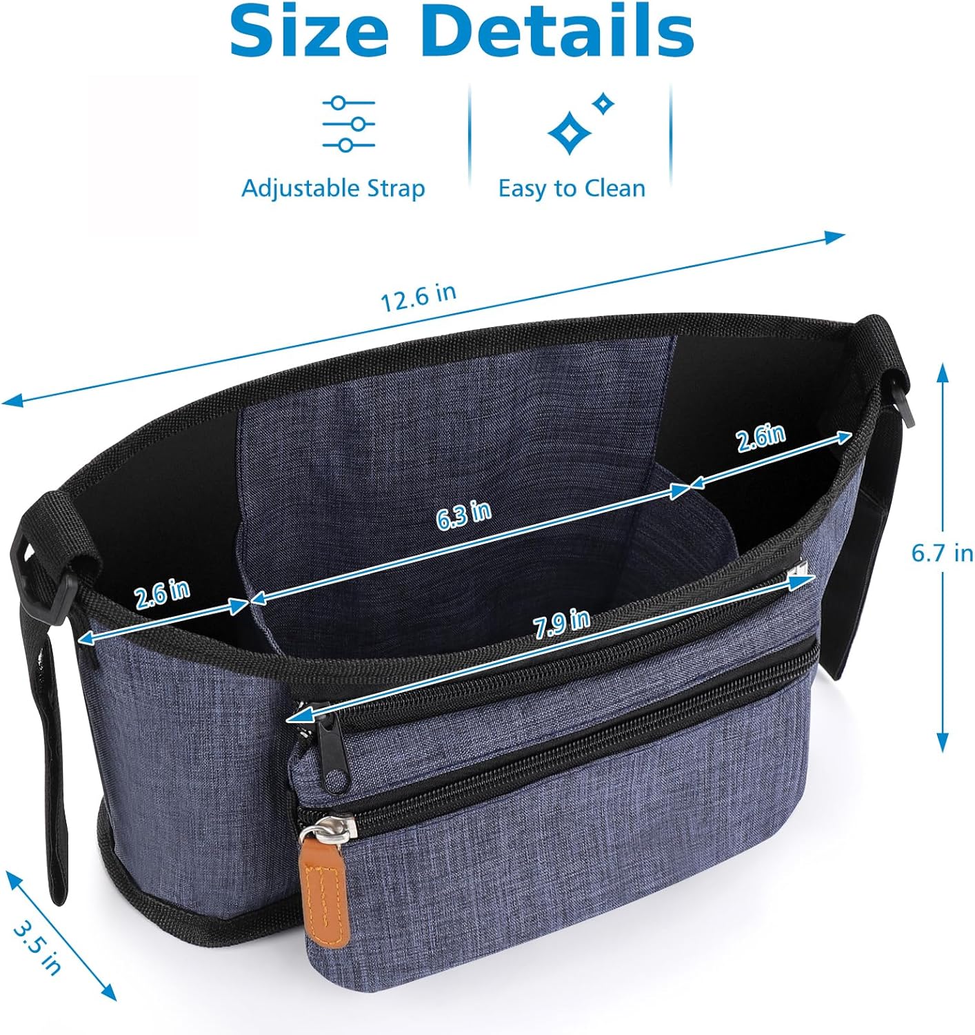 Accmor Universal Stroller Organizer with Detachable Phone Bag, Stroller Bag Caddy Organizer Stroller Accessories for Uppababy, Baby Jogger, Nuna, Doona, Britax Strollers