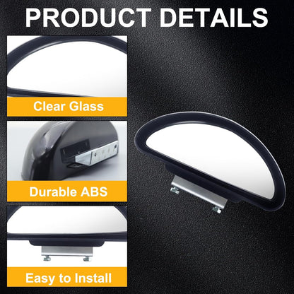 Blind Spot Mirror Adjustable 360 Degree Car Side Mirror, HD Glass Rear View Exterior Accessories Frame Thickness Less than 5MM for Car SUV (long-armed Right)