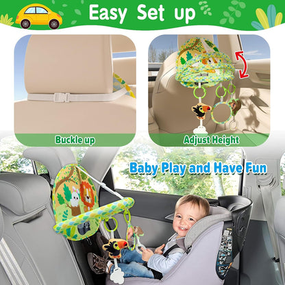 Dr.Rapeti Baby Car Seat Toy for Travel Rear Facing Double Sided Baby Travel Activity Car Seat Entertainment Toy Easy Drive Gift for Newborn Baby Infant