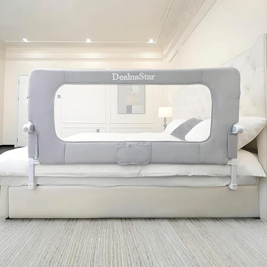 Bed Rail for Toddlers,Foldable Baby Bed Rail-60in/150cm Height Adjustable Safety Guard for Kids, Universal Fit Twin/Full/King/Queen Beds.