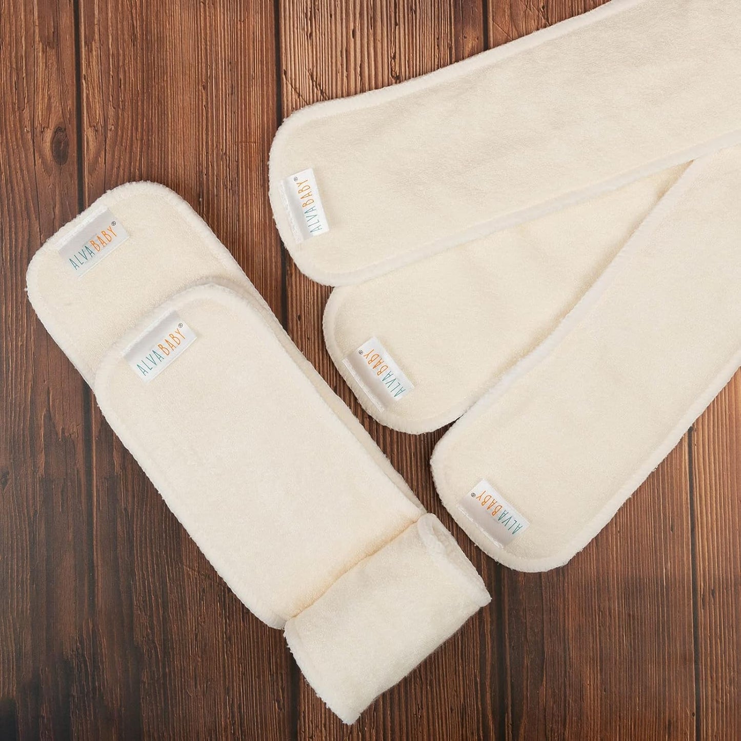 ALVABABY 12PCS Newborn Cloth Diaper Insert,5-Layer Charcoal Liner Reusable 12SZTN
