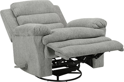 Lexicon Swivel Glider Reclining Chair, Textured Microfiber Manual Recliner, Comfy Nursery Glider Recliner, Swivel Reclining Chair for Living Room/Office/Bedroom/Apartment, Beige