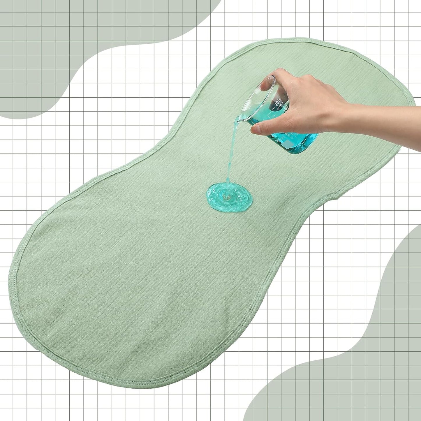 Hahafelt 3 Pcs Changing Pad Liners Fits in Peanut Shape Changing Pad Waterproof Diaper Mats Organic Cotton Peanut Mats are Warm on Baby's Back, Washable Reusable (Starry Style,Multicolor)